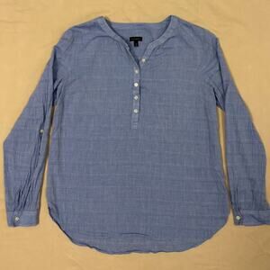 Talbots Women's Light Blue Casual Henley Shirt Size Medium